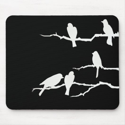 White Bird Silhouette Mousepad Muismat (Voorkant)