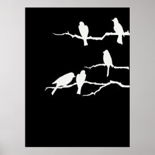 White Bird Silhouette Poster