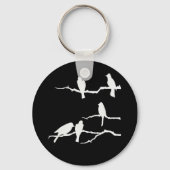 White Bird Silhouette Sleutelhanger (Voorkant)