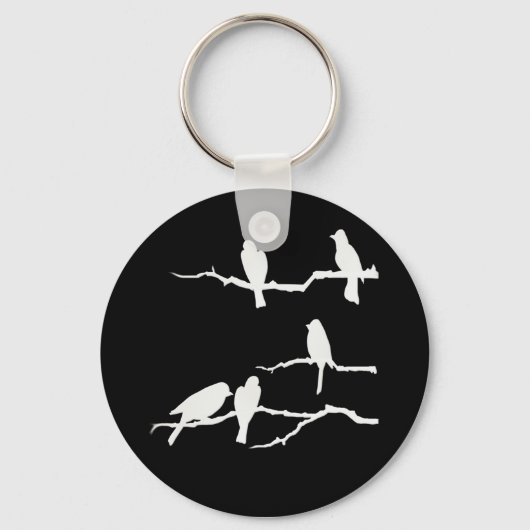 White Bird Silhouette Sleutelhanger (Voorkant)