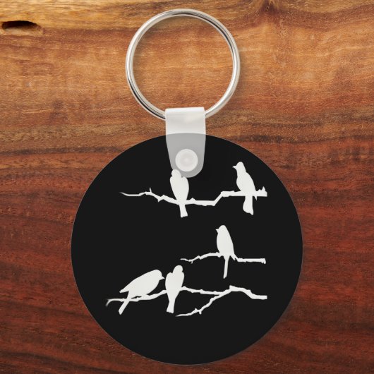 White Bird Silhouette Sleutelhanger (Voorkant)