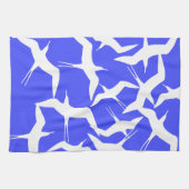 White Birds Blue Background Zee Theme Theedoek (Horizontaal)