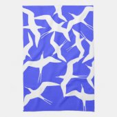 White Birds Blue Background Zee Theme Theedoek (Verticaal)