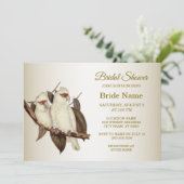 White Birds Bridal Shower Uitnodiging (Staand voorkant)