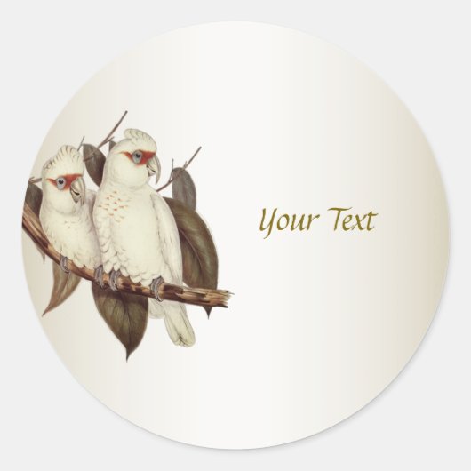 White Birds Classic Round Sticker (Voorkant)