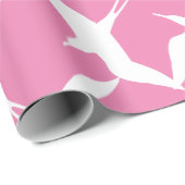 White Birds Pink Background Sky Thema Cadeaupapier (Rol Hoek)