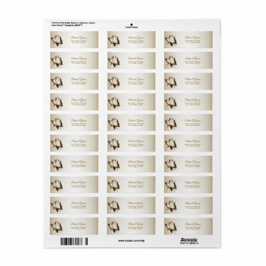 White Birds Return Address Label (Full Sheet)