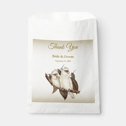 White Birds Wedding Favor Bag Bedankzakje (Voorkant)