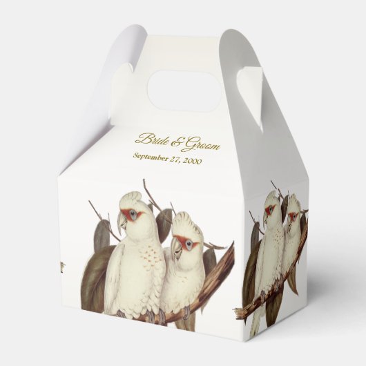 White Birds Wedding Favor Box Bedankdoosjes (Voorkant Zijde)