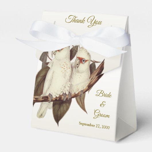 White Birds Wedding Favor Box Bedankdoosjes (Voorkant Zijde)