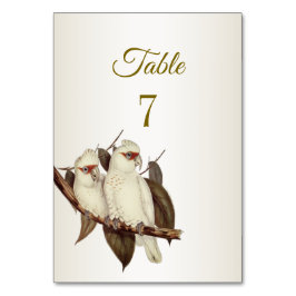 White Birds Wedding Table Number Kaart