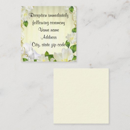 White Birds Yellow Wedding Informatiekaartje (Voorkant / Achterkant)