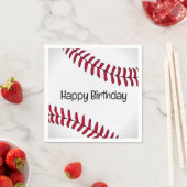 White Birthday Baseball Servet (Insitu)