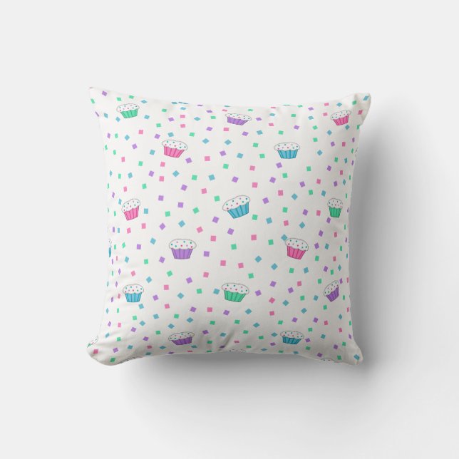 White Birthday Celebration Pillow Kussen (Voorkant)