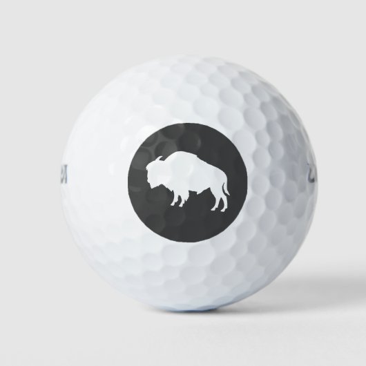 White Bison Silhouette Wild Animal Golfballen (Voorkant)