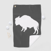 White Bison Silhouette Wild Animal Golfhanddoek (Insitu)