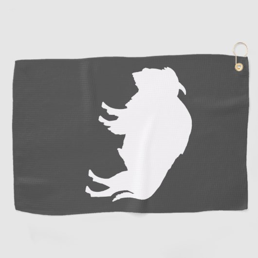 White Bison Silhouette Wild Animal Golfhanddoek (Horizontaal)