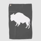 White Bison Silhouette Wild Animal Golfhanddoek (Voorkant)