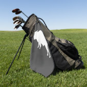 White Bison Silhouette Wild Animal Golfhanddoek (Groen)
