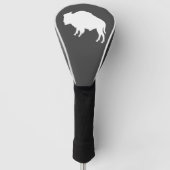 White Bison Silhouette Wild Animal Golfheadcover (Voorkant)