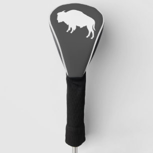 White Bison Silhouette Wild Animal Golfheadcover