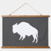 White Bison Silhouette Wild Animal Hangend Wandkleed (Voorkant)