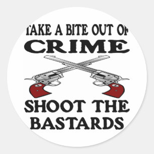 White Bite Out Crime Bastards Ronde Sticker