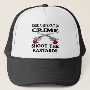 White Bite Out Crime Bastards Trucker Pet