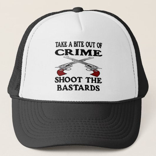 White Bite Out Crime Bastards Trucker Pet (Voorkant)