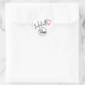 White Bked with Love Homemade Baking Logo Afbeeldi Hart Sticker (Tas)