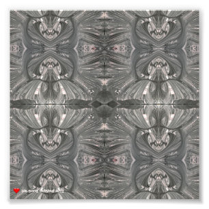 White Black Abstracte stammasker 3 Foto Afdruk