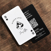 White black Ace of spades barber shop Visitekaartje