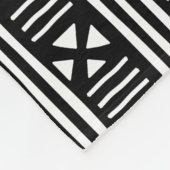 White|Black African MudCloth Geïnspireerd op maat Fleece Deken (Hoek)