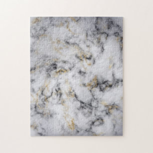 White Black and Gold Marble Pattern Legpuzzel