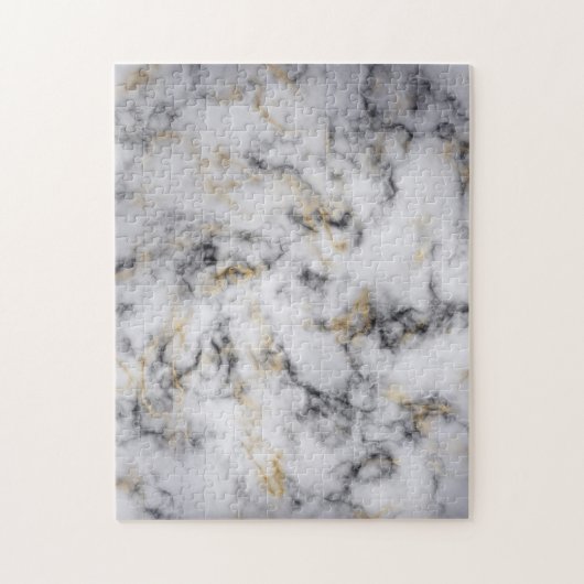 White Black and Gold Marble Pattern Legpuzzel (Verticaal)
