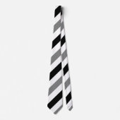White Black and Grey Regimental Stripe Stropdas (Voorkant)