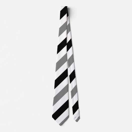 White Black and Grey Regimental Stripe Stropdas (Voorkant)