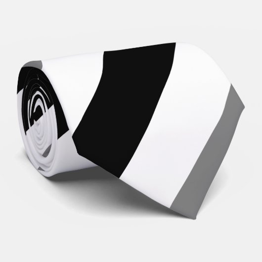 White Black and Grey Regimental Stripe Stropdas (Opgerold)