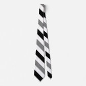 White Black and Grey University Stripe Stropdas (Voorkant)