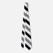 White Black and Grey University Stripe Stropdas (Achterkant)