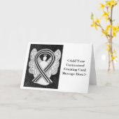 White & Black Awareness Ribbon Personated Kaarten (Gele Bloem)