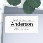 White & Black Bold Modern Return-adres Etiket