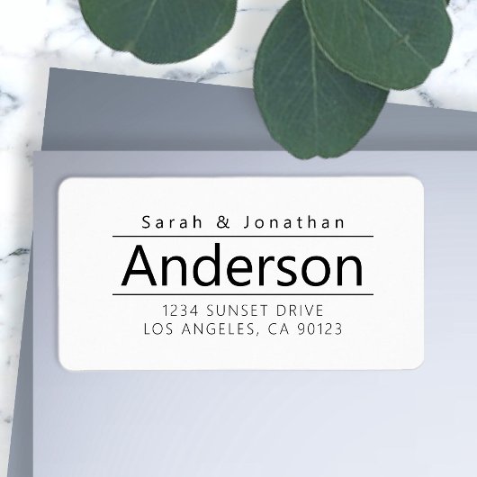 White & Black Bold Modern Return-adres Etiket