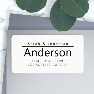 White & Black Bold Modern Return-adres Etiket