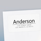 White & Black Bold Modern Return-adres Etiket