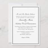 White Black Border Classic Formal Elegant Wedding Kaart (Voorkant)