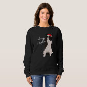White & Black Border Collie Dog Mom Christmas Trui (Voorkant volledig)