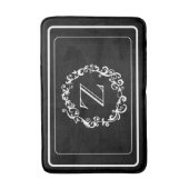 White Black Border Design Monogram Badmat (Voorkant Verticaal)