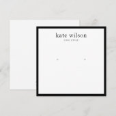 White Black Border Jeweling Earring Display Kaart (Voorkant / Achterkant)