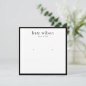 White Black Border Jeweling Earring Display Kaart (Staand voorkant)